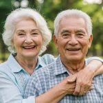 Direitos do Idoso 2025: Guia Completo para Benefícios e Proteção Casal idoso brasileiro sorrindo em um parque ensolarado, simbolizando a dignidade e o bem-estar na melhor idade.