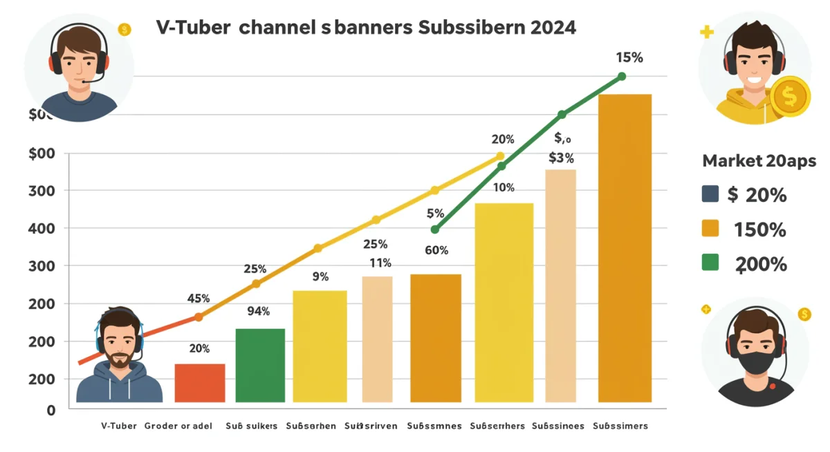 Gráfico de crescimento de V-tubers no Brasil 2024-2025