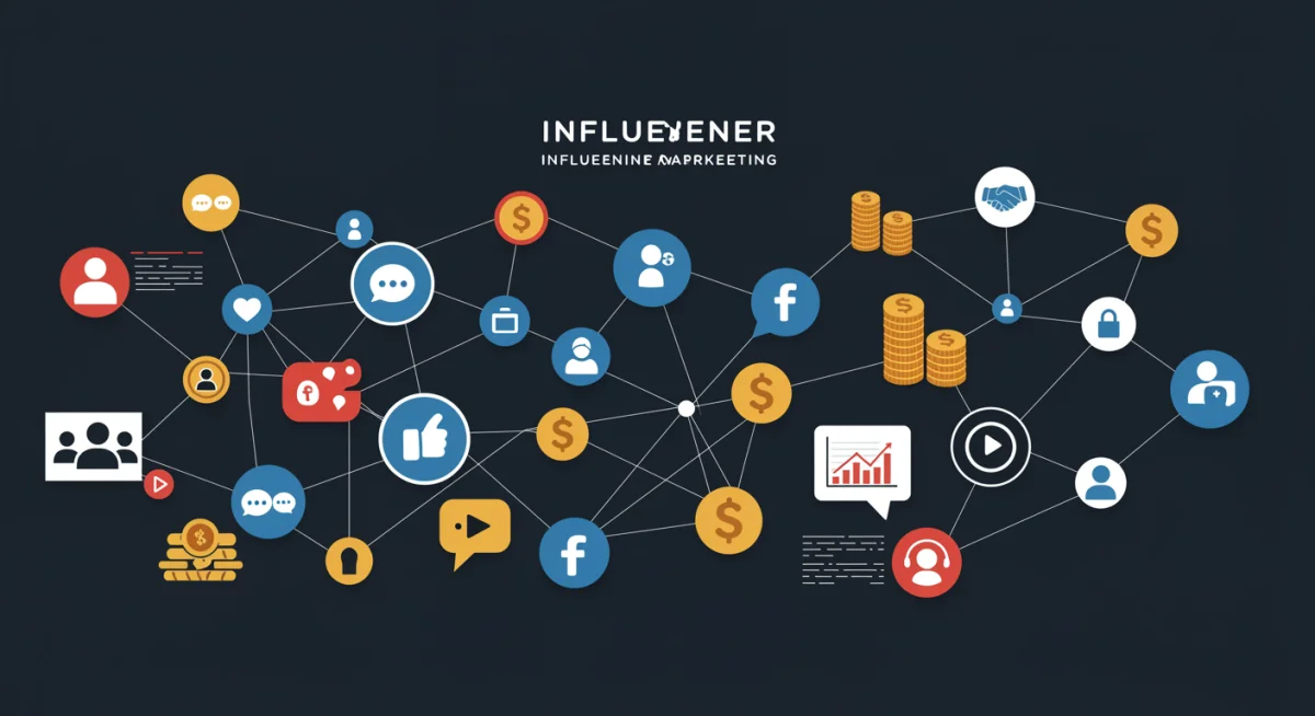 Infográfico sobre o ecossistema do marketing de influência na cultura pop brasileira e seu impacto econômico.