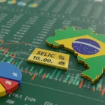 Selic a 10,50% em 2025: Impactos na Economia Brasileira Gráfico financeiro com a taxa Selic em destaque, simbolizando o impacto econômico no Brasil em 2025.