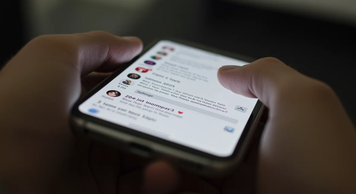 Tela de smartphone exibindo interação em plataforma de mídia social sobre cultura pop.