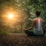 Manejo da Dor Crônica: 7 Técnicas Não Farmacológicas para Alívio Pessoa meditando em ambiente tranquilo, simbolizando alívio da dor crônica e bem-estar.