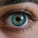 Saúde Ocular em Foco: 5 dicas para proteger sua visão digitalmente Olhos de uma pessoa refletindo a luz de telas digitais, simbolizando a saúde ocular na era tecnológica.