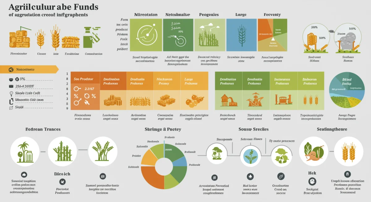 Infográfico detalhando a distribuição de recursos do crédito rural entre diversos setores agrícolas e práticas sustentáveis.