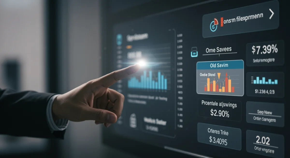 Interface digital de software de gestão fiscal simplificada, mostrando cálculos de impostos e simulações para o novo IVA, com foco na clareza e otimização.